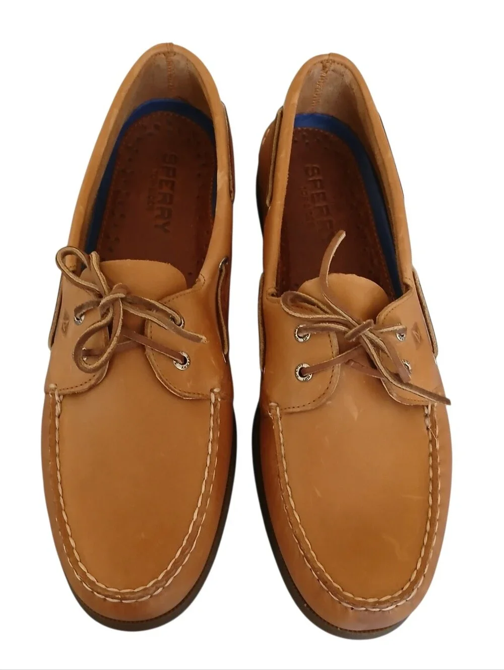 NWOB SPERRY Authentic Original 2 Eye Leather Boat Shoes Men's 15 Tan Topsider